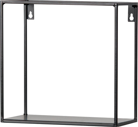 Woood meert wandplank - metaal - zwart - set van 2