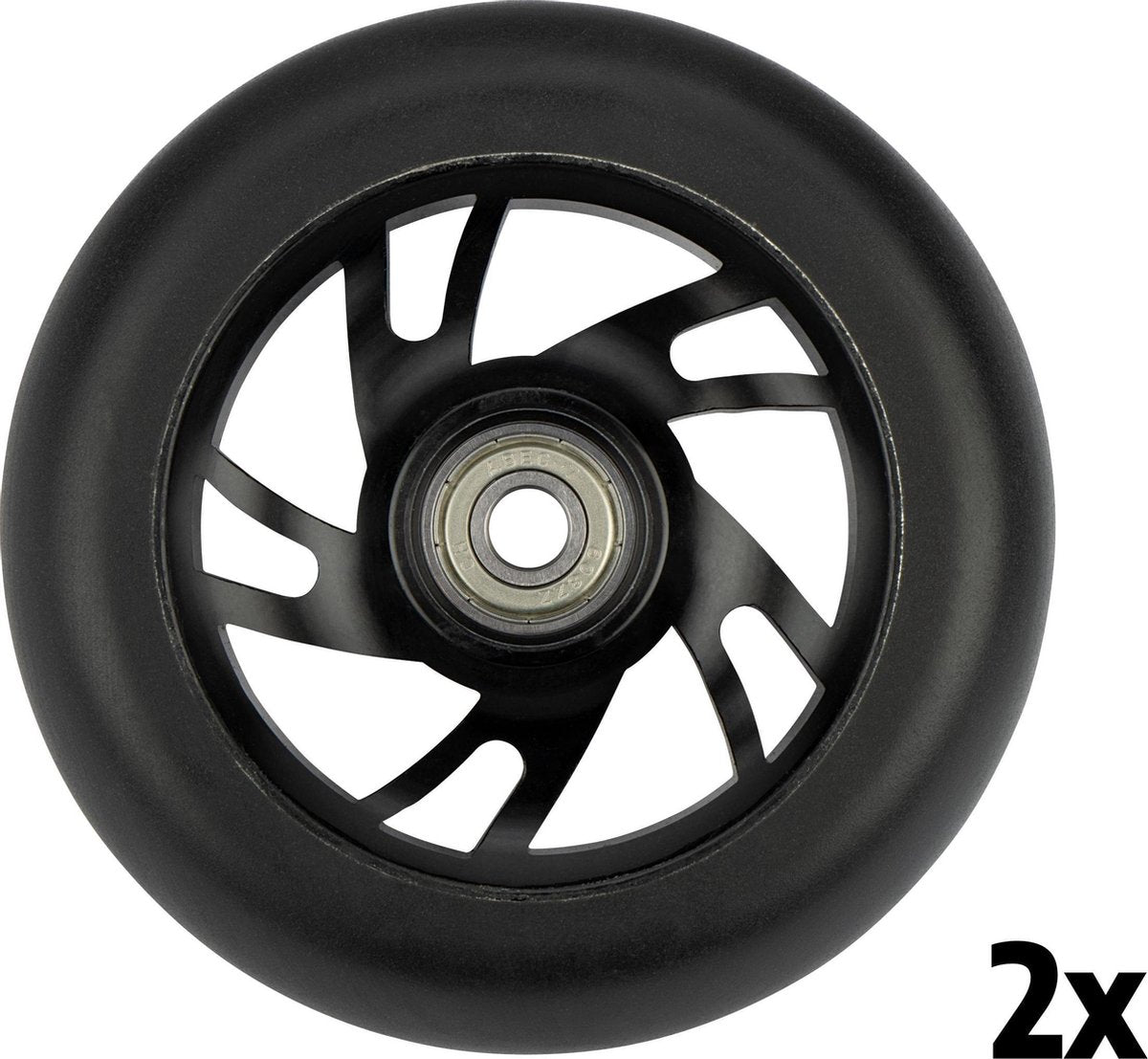 Black dragon stuntstep wielen set - spoked alu - zwart