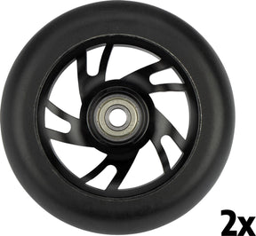Black dragon stuntstep wielen set - spoked alu - zwart