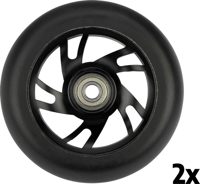 Black dragon stuntstep wielen set - spoked alu - zwart