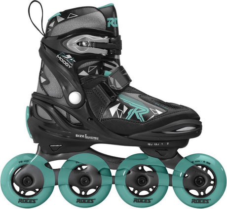 Inline-Skates Moody Tif 82A Schwarz Aqua Größe 30-35