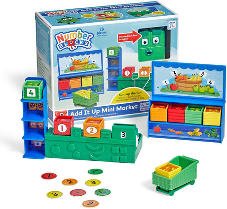 Lernressourcen, Zahlenblöcke, Minimarkt „add it up“ – Lernspielzeug – 3+