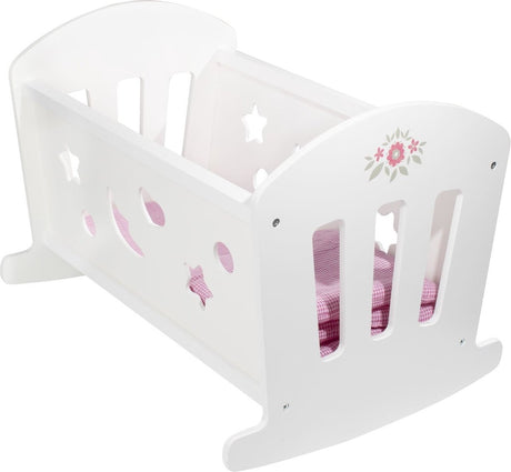 Braet houten schommelwieg pop