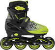 Roces Jokey X verstellbare Inline-Skates Jungen – Inline-Skates – Mitwachs-Skates – Schwarz Grün – Größe 26–29