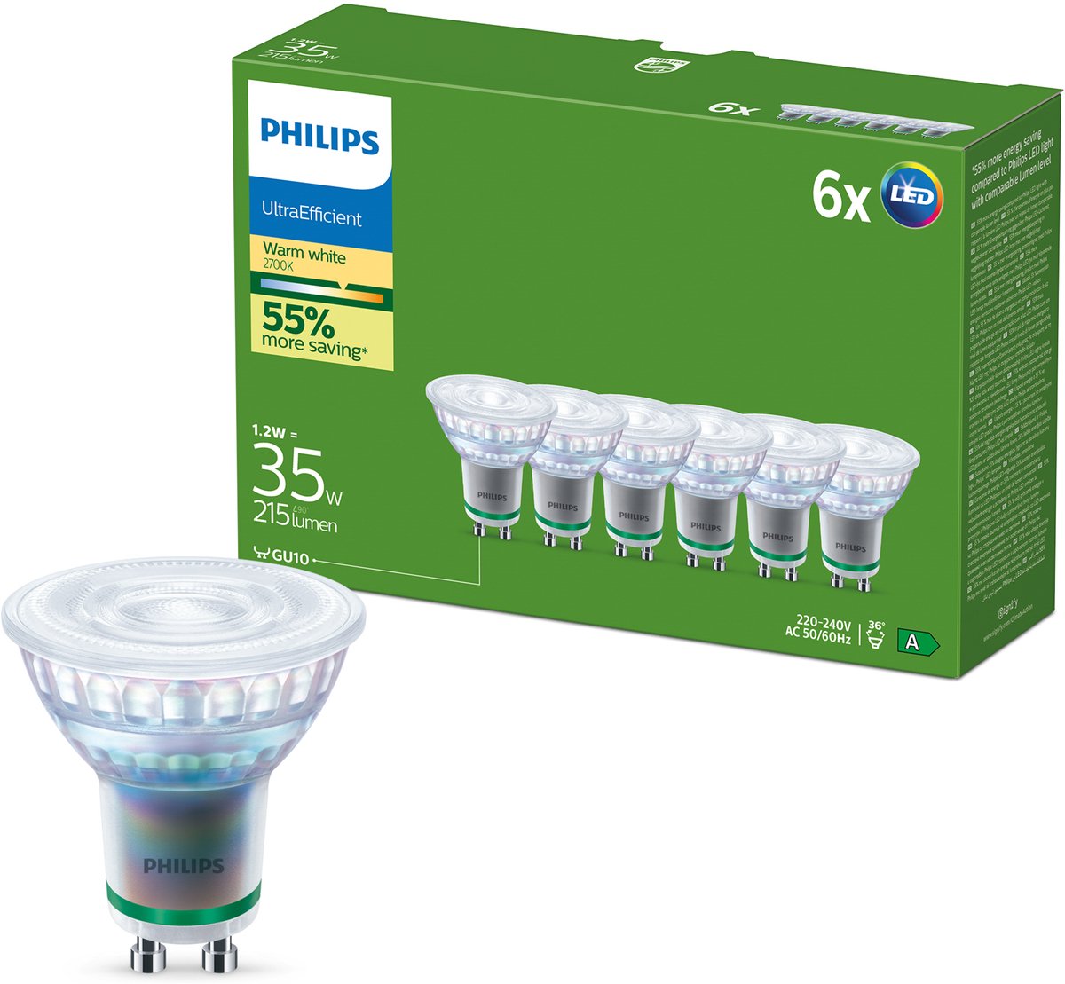 Philips spot 35w par16 gu10 x6