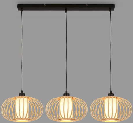 Briloner - Rotti - Hängelampe, 120 cm, 3x E27, max. 10 W, holzfarben