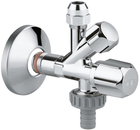 Grohe hoekstopkraan knel met teflon dichtingsring 1 2 x3 8 met kunststof greep chroom