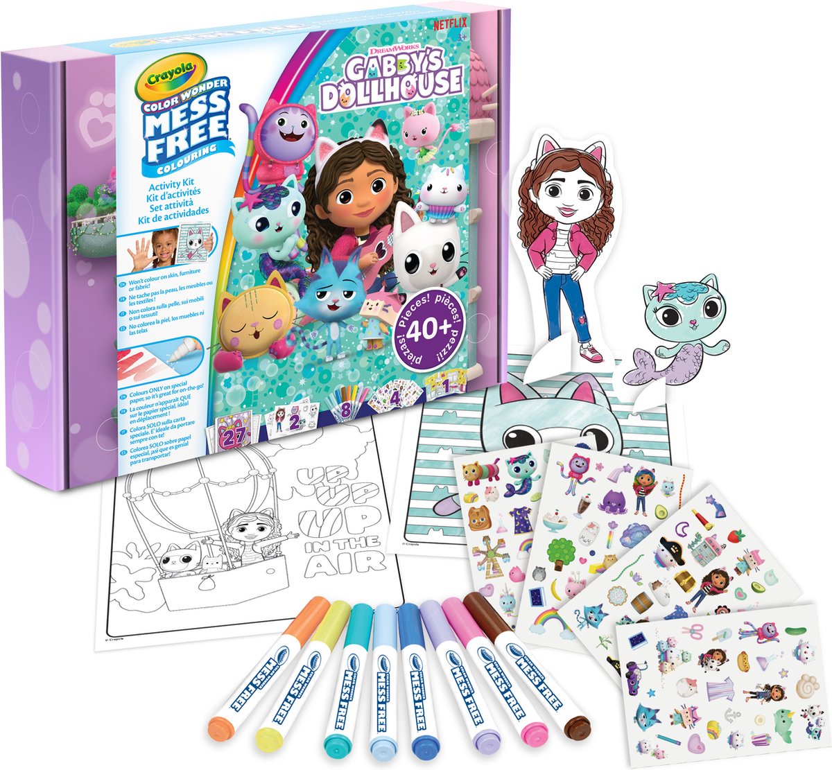 Crayola – Farbwunder – Hobbypaket – Gabby's Poppenhuis Vlekvrije-Geschenkset – für Kinder