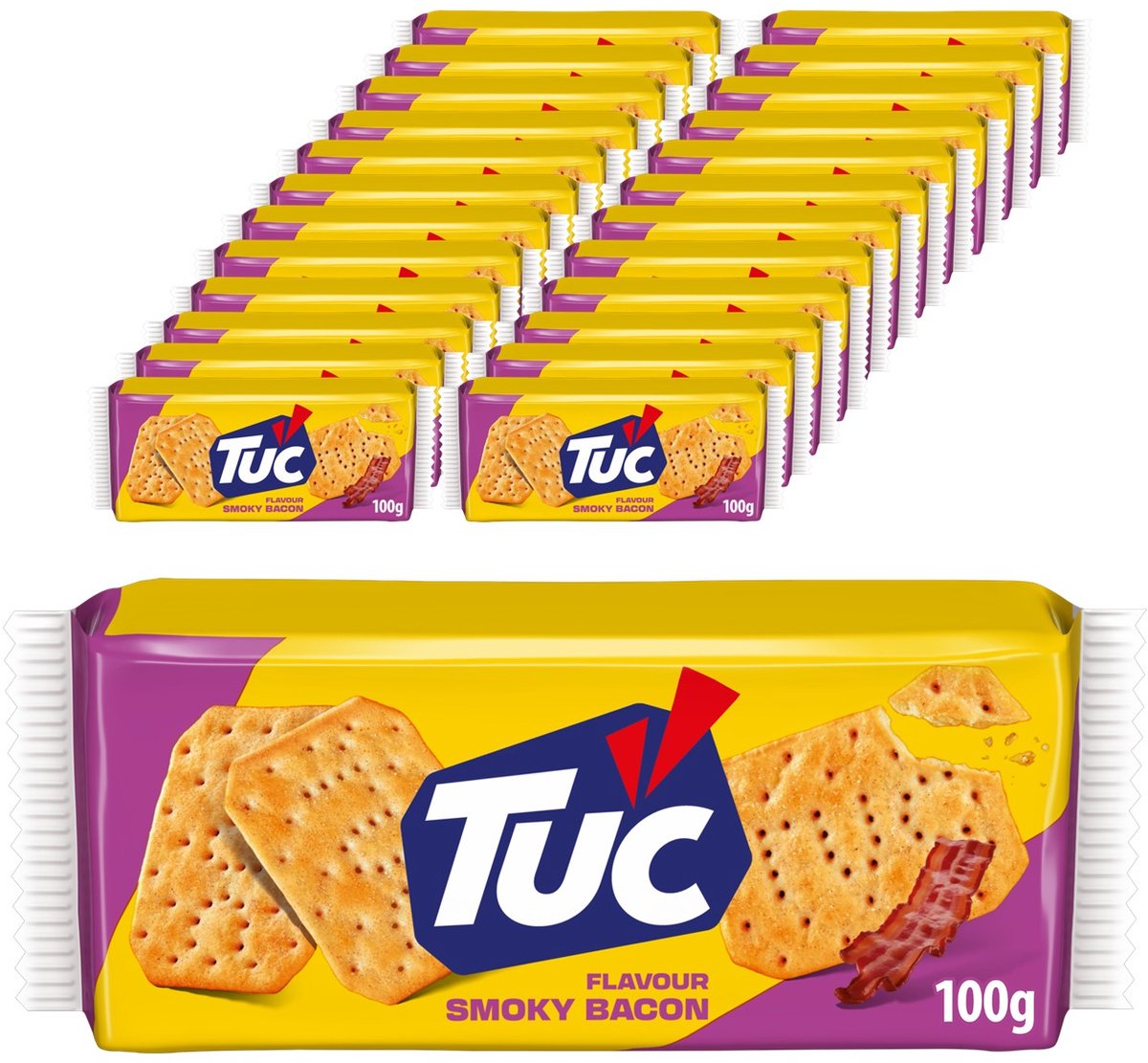 Tuc Crackers Bacon – 24 x 100 g – Snack – für Getränke – im Ofen gebacken – Snacks – Cracker – Snack – lecker mit dem Film