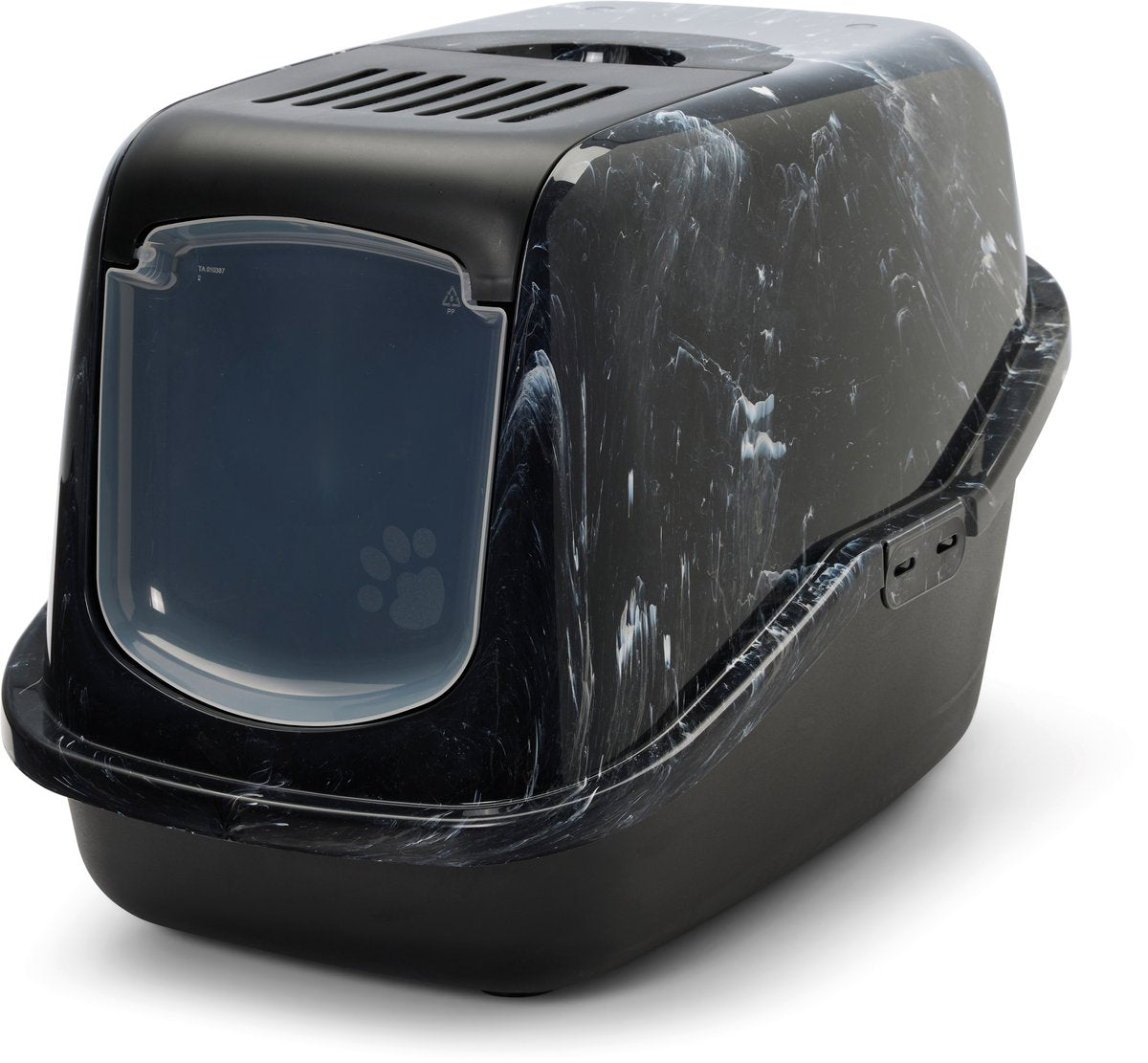 Savic Nestor Marble – Katzentoilette – Marmoroptik – Schwarz und Weiß – 56 x 39 x 38,5 cm