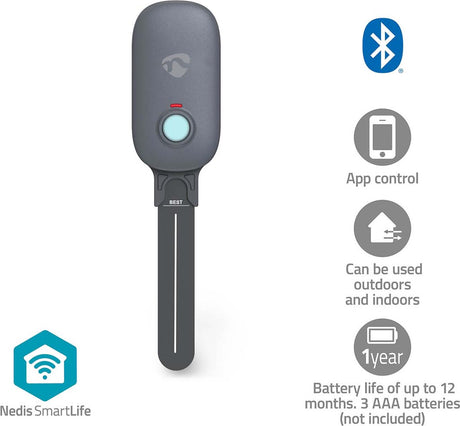 Nedis Smartlife Feuchtigkeitsmessgerät – Bluetooth – IP55 – App-Steuerung – für Pflanzen – Weiß