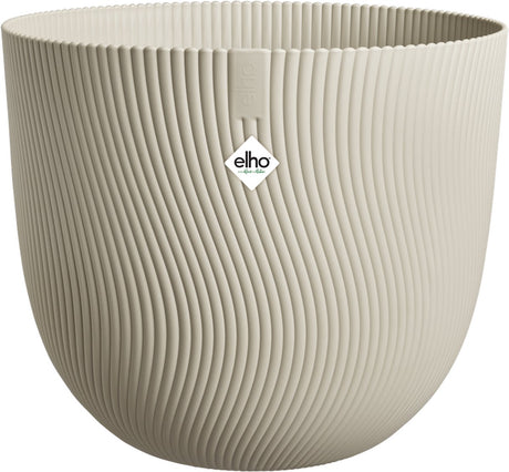 Elho Sereh Round 40 – Blumentopf für drinnen und draußen – 100 % recycelter Kunststoff – ø 39,0 x H 33,3 cm – Pilzbeige