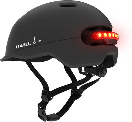 Livall c20 schwarz groß – (intelligenter) Fahrradhelm – SOS-Funktion – intelligente Beleuchtung – Bremslicht l