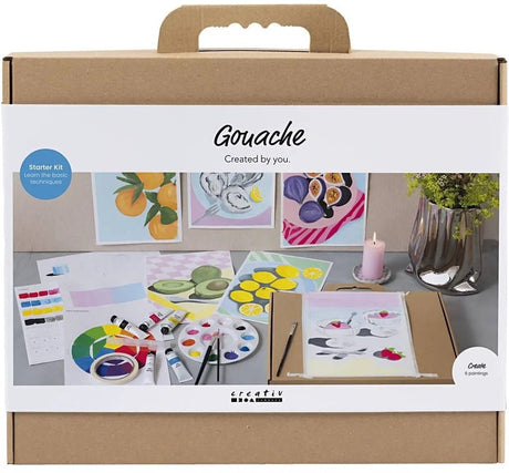 Creativ Company Starter-Hobby-Set Gouache, Gemälde, verschiedene Farben, 1 Box