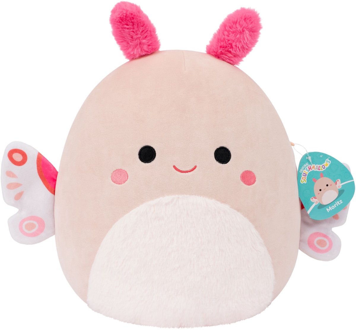 Jazwares Squishmallows – mittlerer Plüsch (Moritz – helle Pfirsichmotte) – 30 cm Plüsch