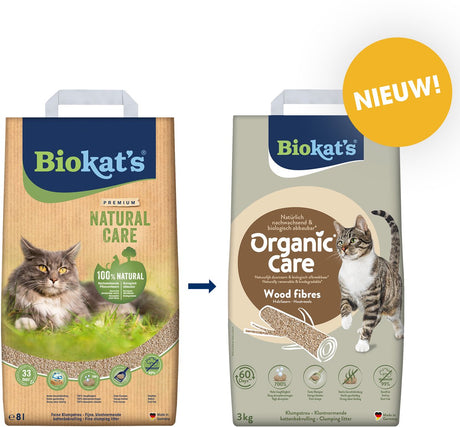 Biokat's Bio-Pflegeholz - 3 kg - Katzenstreu - klumpend - ohne Geruch