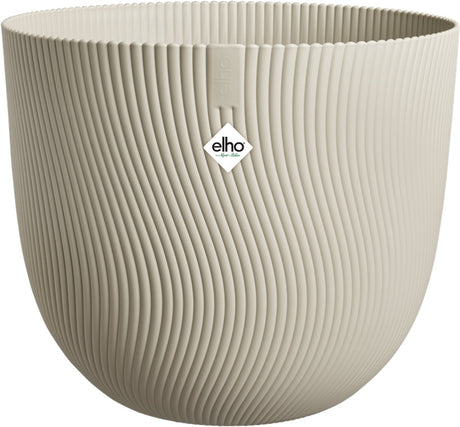 Elho Sereh Round 25 – Blumentopf für drinnen und draußen – 100 % recycelter Kunststoff – ø 24,5 x H 21 cm – Pilzbeige