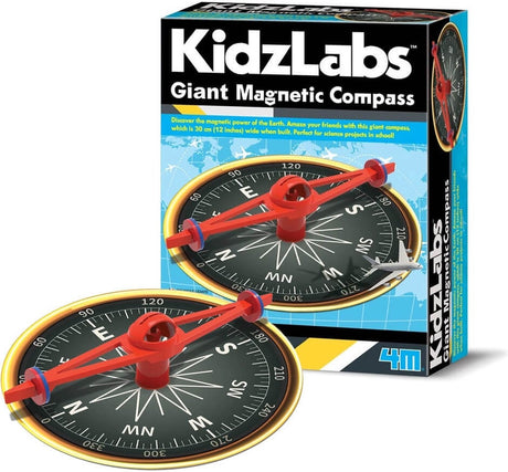 4m kidzlabs: Riesen-Magnetkompass 30cm, mit ausführlicher Anleitung, im Karton 17x22x6cm, 5+