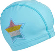 Bling2o Badekappe Kinder - Lagunenstern - dehnbar - Schwimmen - in transparenter Tasche - Blau