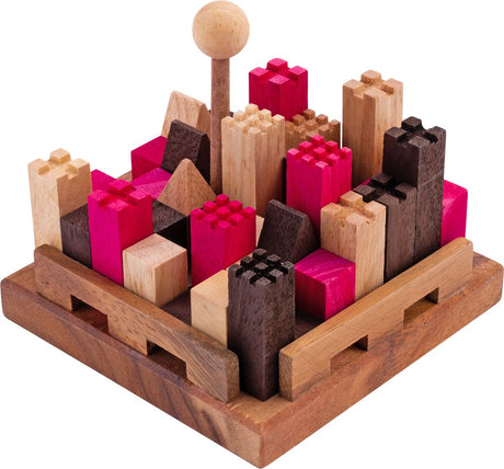 Longfield Castle-Puzzle – Denksportaufgabe aus Holz – Akazienholz – 11 Teile – Schloss-Puzzlespiel – Engelsherz