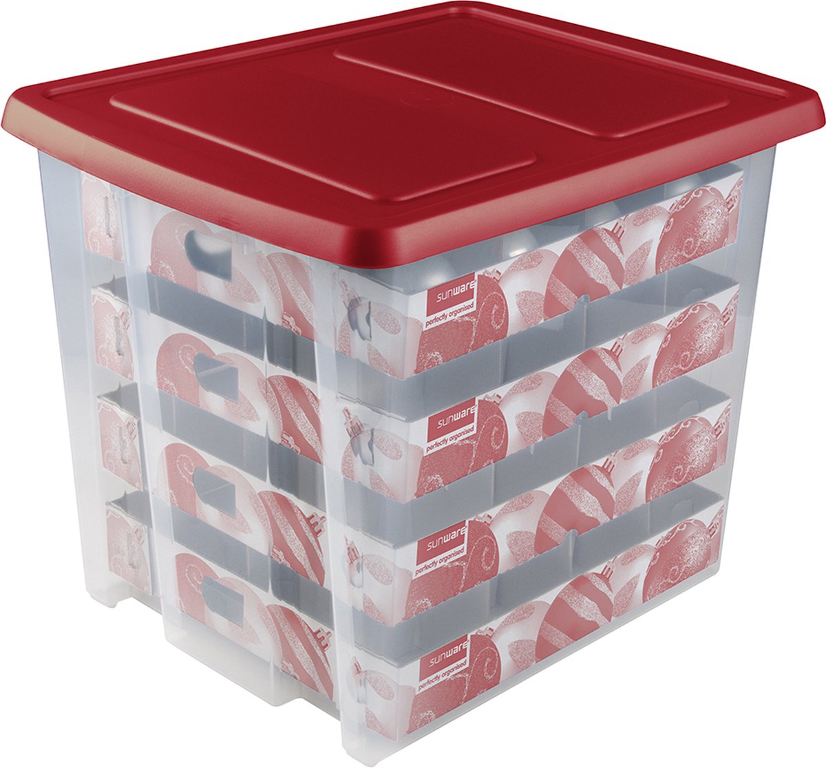 Sunware nesta kerstballen opbergbox 45l - voor 64 kerstballen - 46x36x36 cm
