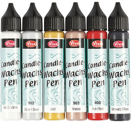 Viva Decor Kerzendekorstift, Standardfarben, 6x28 ml 1 Box