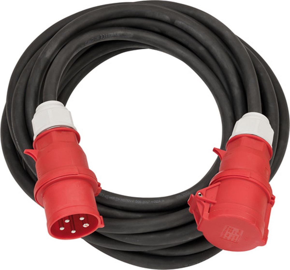 Brennerstuhl CEE-Kabel IP44 (Verlängerungskabel 25 m, H07RN-F 5G6,0 5-polig mit CEE-Stecker und Kupplung, für den Außenbereich IP44, hergestellt in Deutschland) schwarz