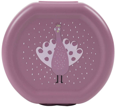 Trixie set van twee snackdoosjes met clip - mrs. peacock - makkelijk te openen - bpa-vrij - voor school en onderweg