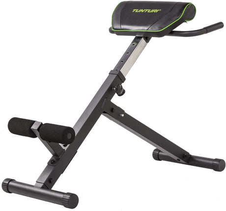 Tunturi ct40 - fitnessbank - buikspierbank - rugtrainer - hyperextensie bank - roman chair - kleur: zwart - incl. gratis training app