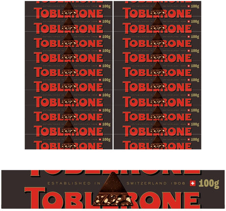 Toblerone Schokoriegel dunkelschwarz 20 x 100g - Schokoriegel oder Schokotafel - Vorrat - Geschenk - dunkel