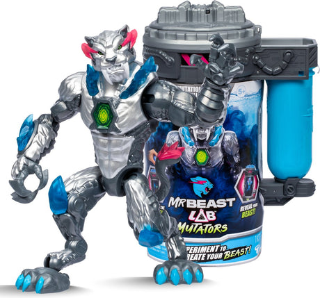 Moose Toys Mrbeast Lab Mutators – Mutationsraum Metallic Panther – stellen Sie Ihre eigene Mrbeast-Actionfigur her