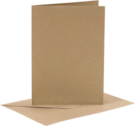 Creativ Company CC-Karten-Umschläge 10,5 x 15 cm, Kraftpapier, 6 Stück