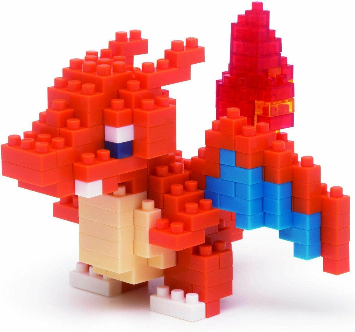 Bandai – Nanoblock – Charizard – Pokémon – Mini-Steinfigur – Bauset – Pixel-Charizard – Pokémon-Charizard-Figurenbausatz – nbpm008