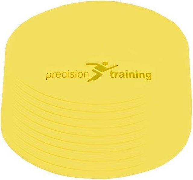 Precision markeringsschijven sport geel set van 10 - trainingsmateriaal.