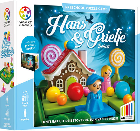 Intelligente Spiele Hans Gretel – logisches Denkspiel für Kleinkinder und Kleinkinder – 60 Aufgaben mit Bilderbuch – lehrreiches Solospiel – ab 5 Jahren