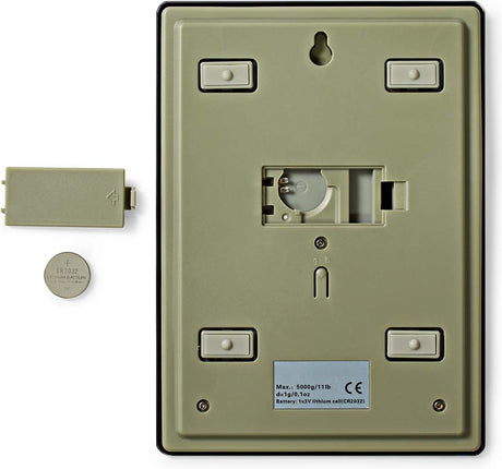 Nedis Küchenwaage – digital – Glas-Kunststoff – Batterie CR 2032 – Schwarz
