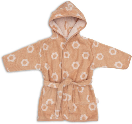 Jollein-Bademantel – 100 % Frottee – 1–2 Jahre – Jacquard – Blume 1–2 Jahre