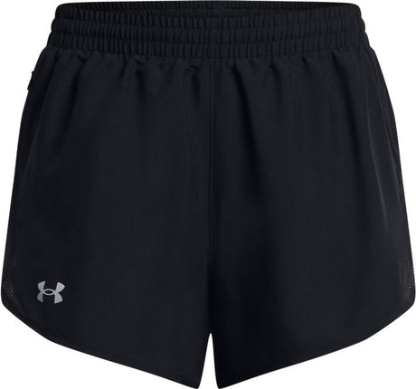Under Armour ua Fly by 3'' Shorts-Blk Damen-Sporthose – Schwarz – Weiß – reflektierend