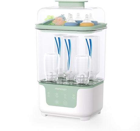 Momcozy babyfles sterilisator droger - 4-in-1 – steriliseren, drogen en bewaren – geschikt voor 6 flessen – compact