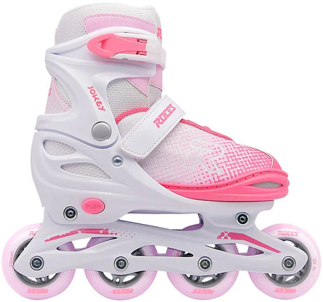 Roces Jokey x Girl verstellbare Inline-Skates – Weiß Rosa – Größe 30–33