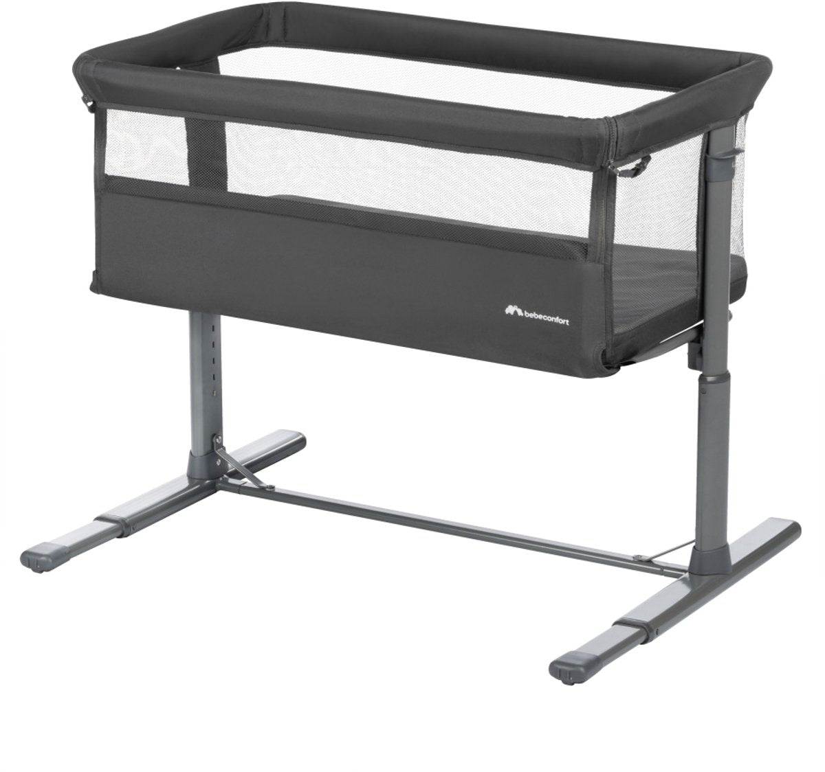 Bebeconfort Zina Beistellbett – Mineralgraphit – 2-in-1-Babybett – höhenverstellbar
