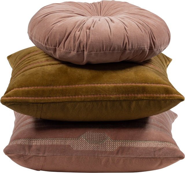 Woood Feis Kissen – Samtstoff – Rosa Natur – 3er-Set