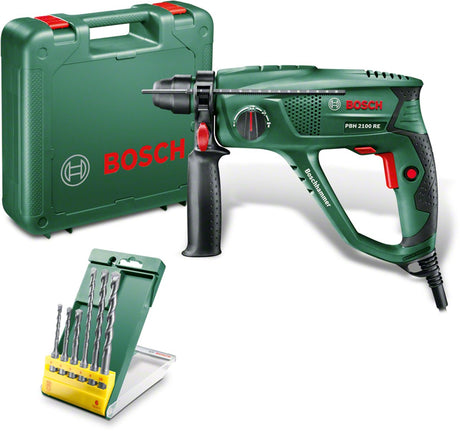 Bosch Green PBH 2100 RE Schlagbohrmaschine | + Promoline 6-teiliges SDS Plus S2-Set – 06033a9303