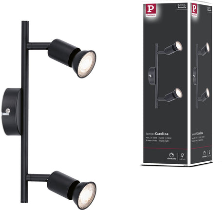 Paulmann Strahler Carolina GU10 230V max. 2x10w dimmbar schwarz matt