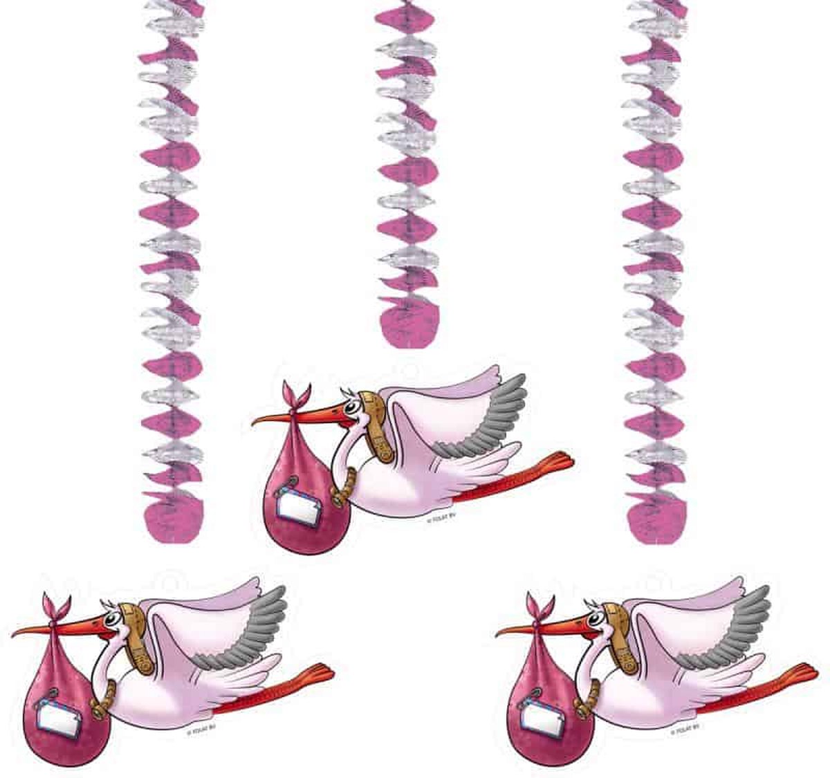 Folat rosa Hängedekoration, 3 Stk.