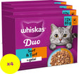 Whiskas Katzenfutter – Erwachsene ab 1 Jahr – Duo Surf Turf in Gelee – 4 x 12 x 85 g