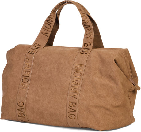 Childhome verzorgingstas mommy bag® – 55x30x40 cm – signature prestige – hazelnoot – met matje koeltasje