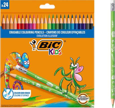 Bic Kids Illusion – Buntstifte – Kinder und Erwachsene – verschiedene Farben – Bleistift – 24 Stück