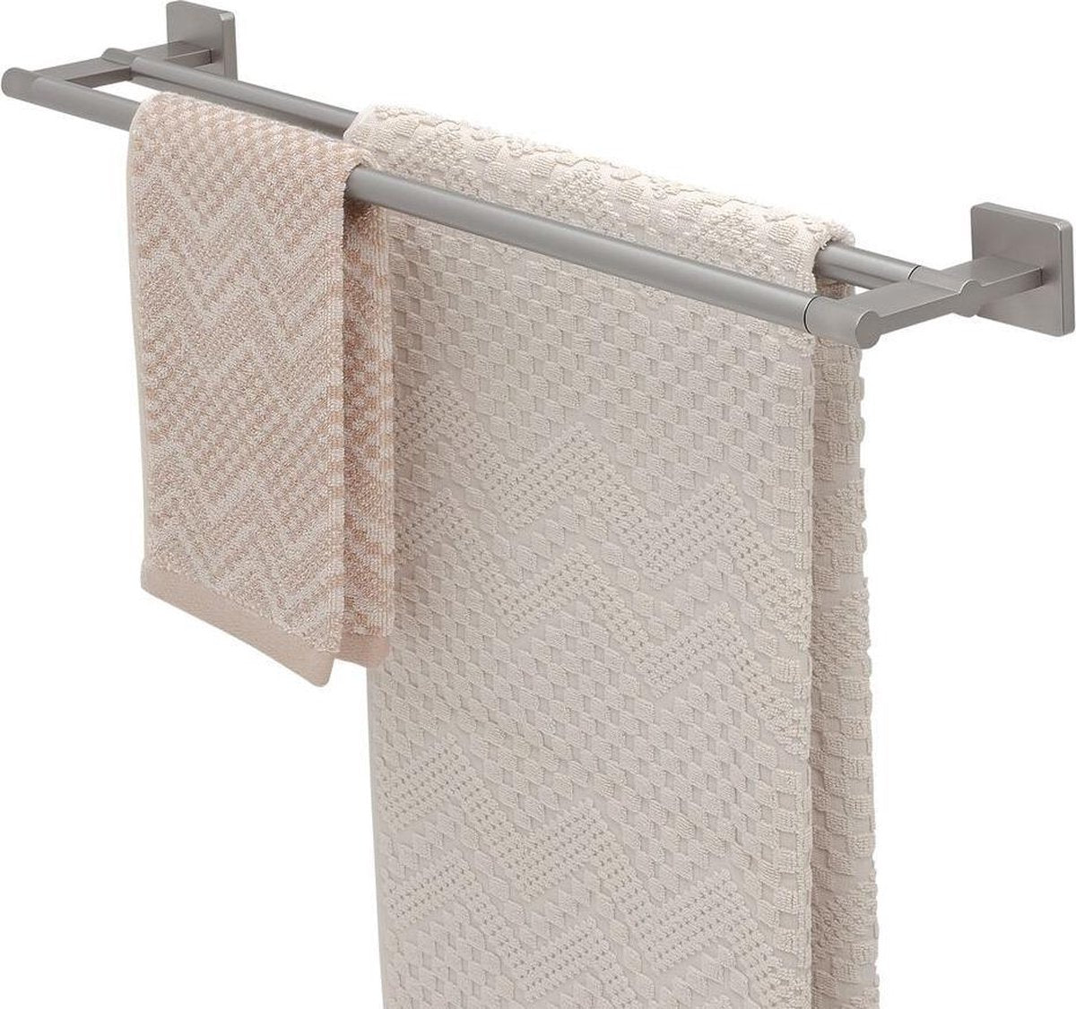 Tiger Dock Handtuchhalter doppelt – gebürsteter Edelstahl