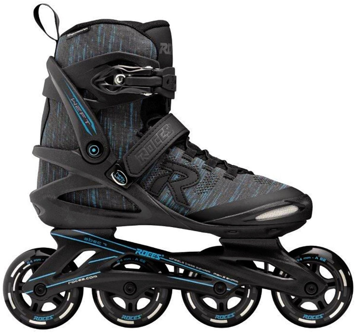 Roces Weft Thread 84 Inline-Skates Erwachsene – 4x84mm Rollen – Fitness-Inline-Skates – Schwarz Blau – Größe 43